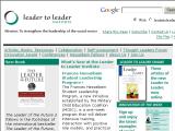 Leader to Leader :: Publicacion trimestral de la organizacion Drucker, con articulos de los principales lideres de negocios